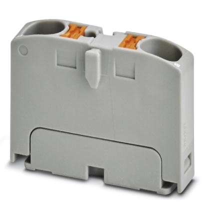 Phoenix Contact Finger-Safe Power Distribution Block; PTFIX 2X4 GY; 32A; 2-Pole; Push-In Terminals; 1/1 Line/Load Terminal Openings; Direct Mount